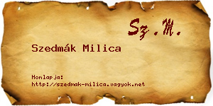 Szedmák Milica névjegykártya