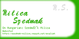 milica szedmak business card